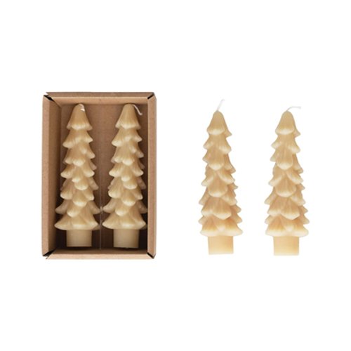 Creative-Co-Op's-Eggnog-Unscented-Tree-Shaped-Taper-Candles