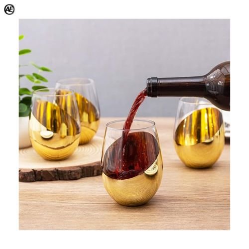 Modern Stemless Wine Glass